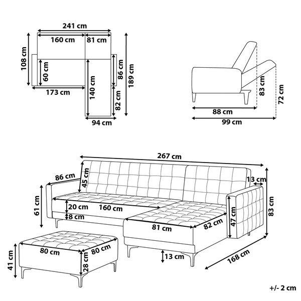 Beliani Sofa mit Ottomane aus Kunstleder Modern ABERDEEN  