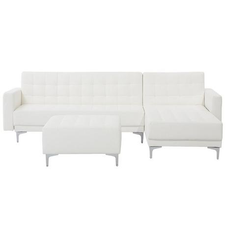 Beliani Canapé avec pouf en Cuir PU Moderne ABERDEEN  