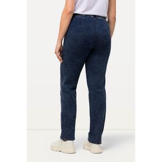 Ulla Popken  Jeans modello Mony con gamba conica, tessuto elasticizzato e tasche con zip 