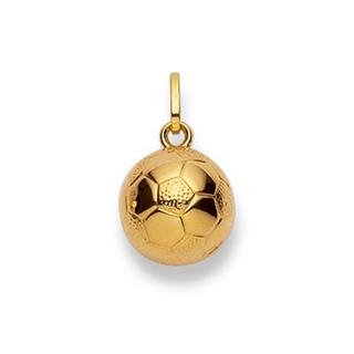 MUAU Schmuck  Anhänger Fussball Gelbgold 750, 17x10mm 