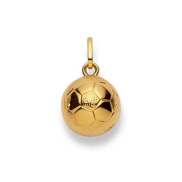 Anhänger Fussball Gelbgold 750, 17x10mm