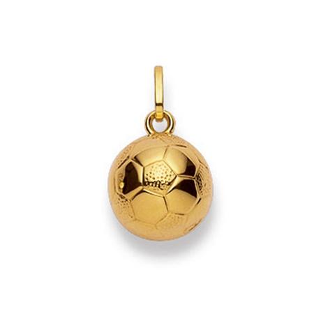 MUAU Schmuck  Anhänger Fussball Gelbgold 750, 17x10mm 