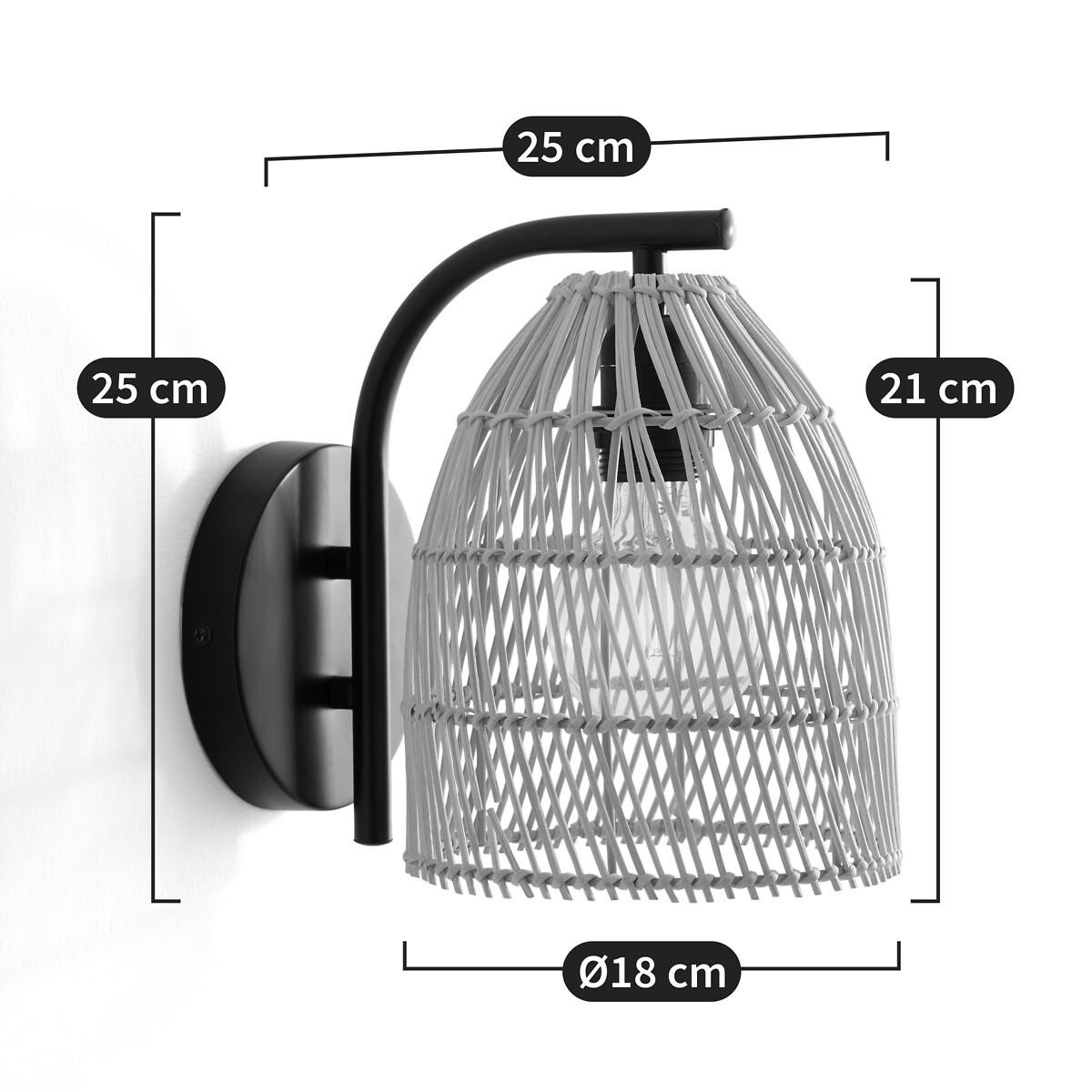 La Redoute Intérieurs Applique en métal fer et rotin  