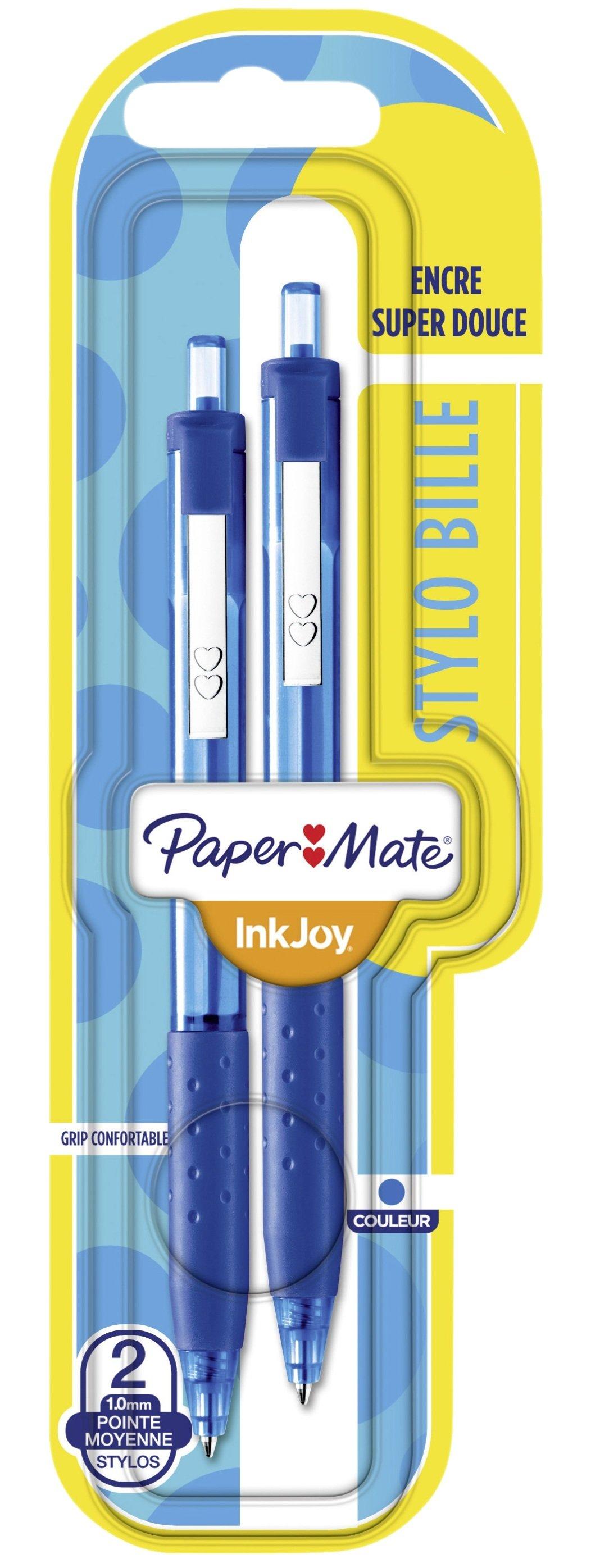 Papermate  Papermate InkJoy 300 RT Bleu Stylo à bille rétractable avec clip Moyen 2 pièce(s) 
