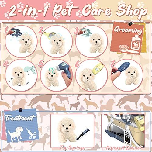 Activity-board  Pet Care Hundespielzeug Arztkoffer Kinder, 23 Stück Tierarztspielzeug mit Plüschhund und Tierarztkoffer für Behandlung & Pflege 