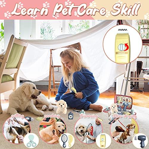 Activity-board  Pet Care jouet chien mallette de médecin enfants, 23 pièces jouet vétérinaire avec chien en peluche et mallette de vétérinaire pour traitement et soins 