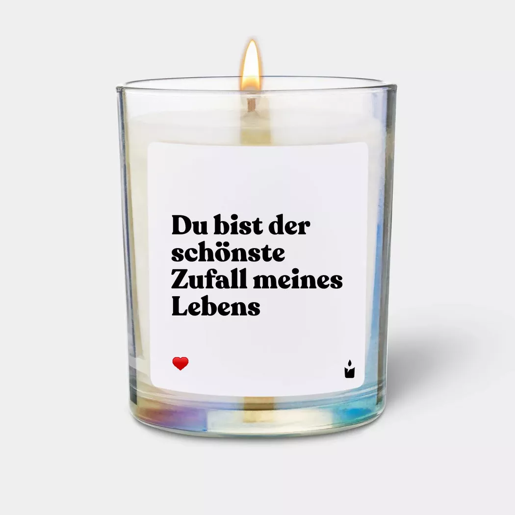 CandleHand - Duftkerze Woody Du bist der schönste Zufall meines Lebens, One Size, Transparent