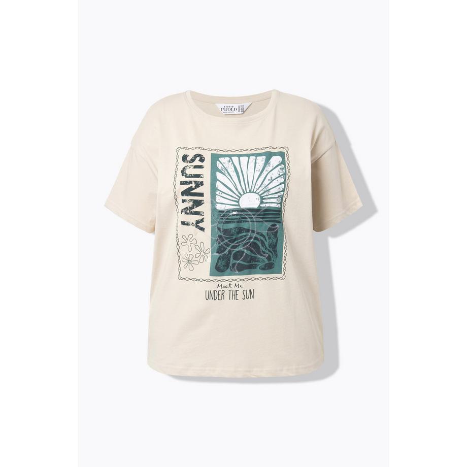 Studio Untold Oversized Sun-Print Pailletten T-Shirt  