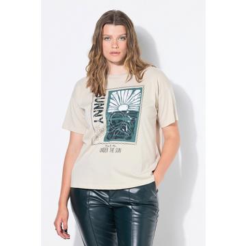 T-shirt dal taglio oversize con stampa con sole e paillettes