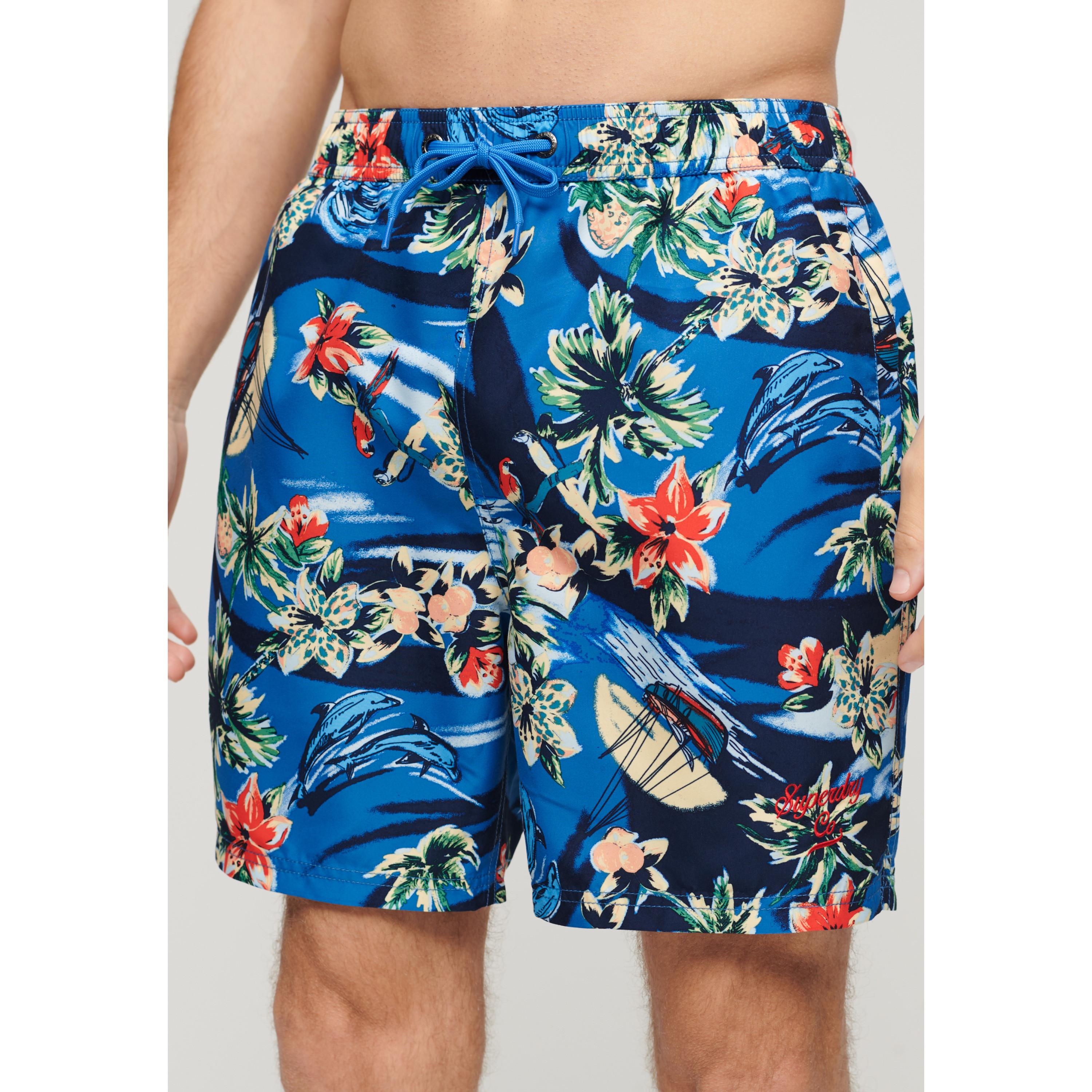 Superdry  short da bagno con stampa hawaiana 