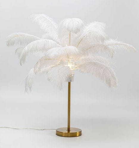 KARE Design Lampe à poser Feather Palm blanc 60  