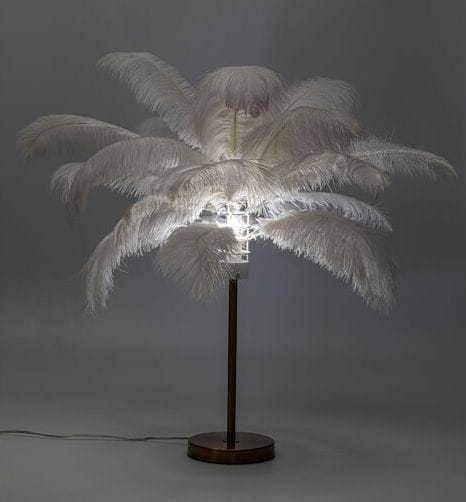 KARE Design Lampe à poser Feather Palm blanc 60  