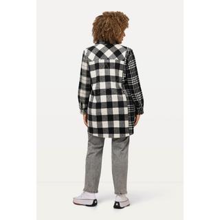 Ulla Popken Karo-Shaket Hemdkragen Langarm  