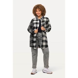 Ulla Popken Karo-Shaket Hemdkragen Langarm  