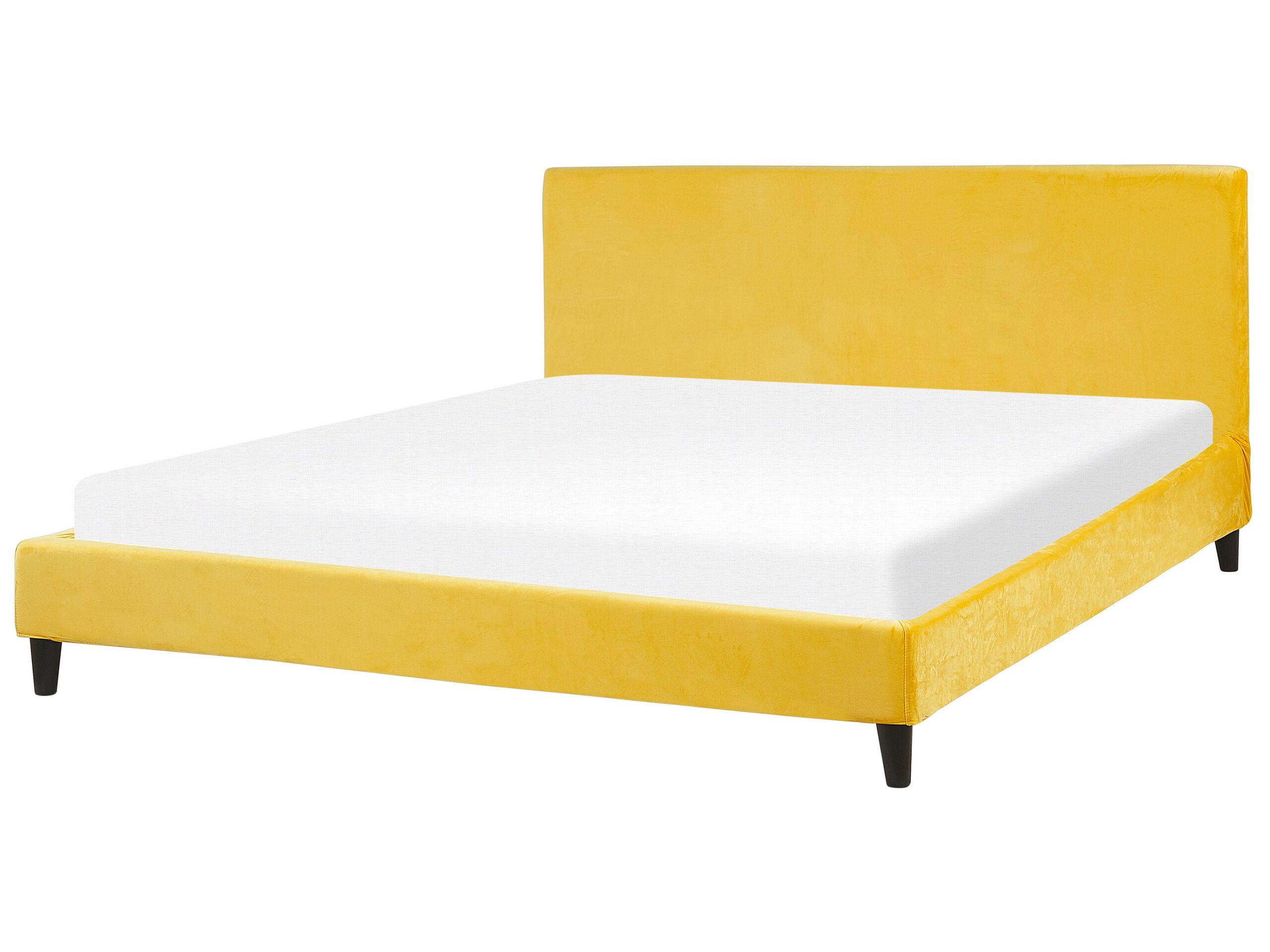 Beliani Bett mit Lattenrost aus Samtstoff Modern FITOU  