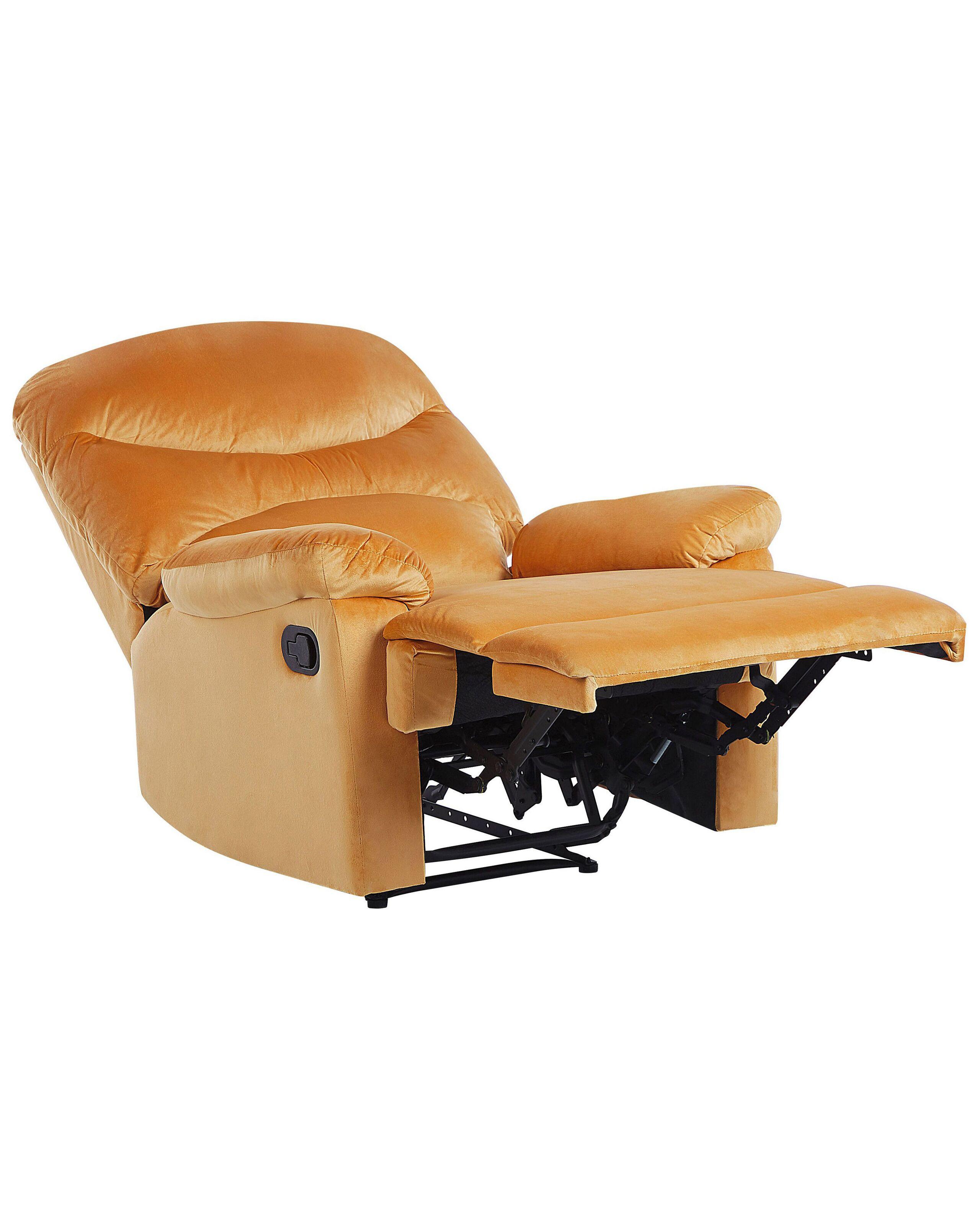 Beliani Fauteuil inclinable en Velours Industriel ESLOV  