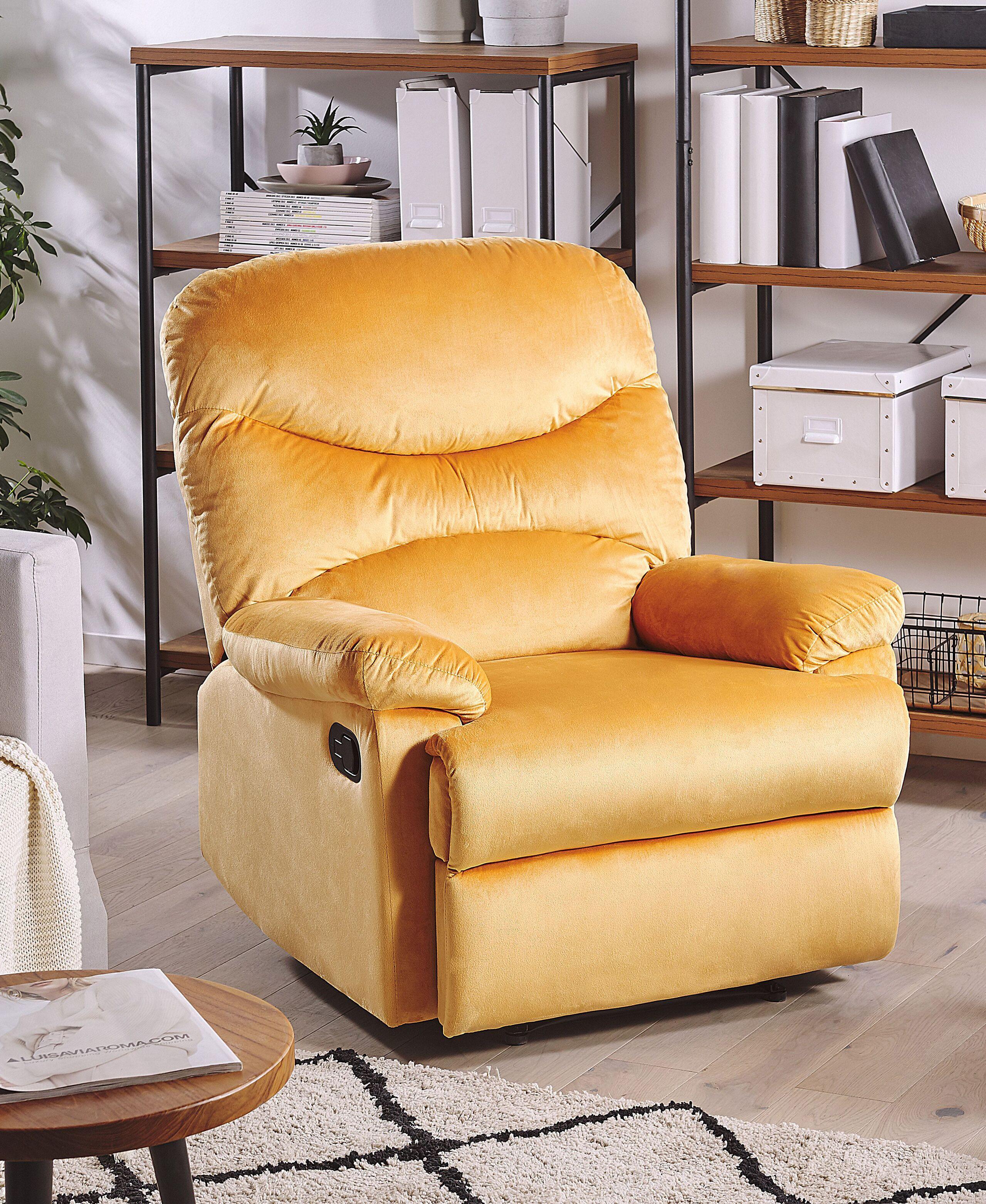 Beliani Fauteuil inclinable en Velours Industriel ESLOV  