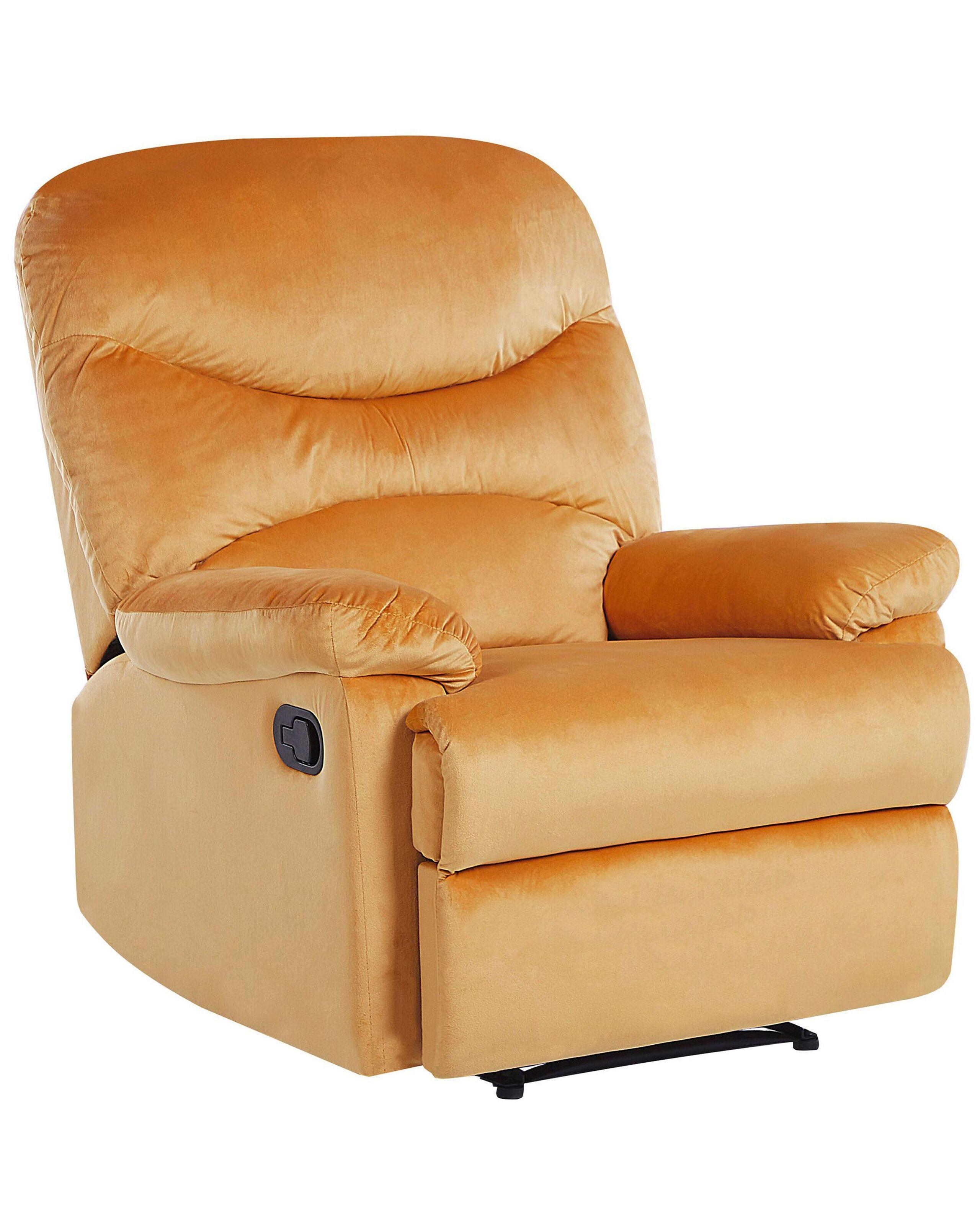 Beliani Fauteuil inclinable en Velours Industriel ESLOV  