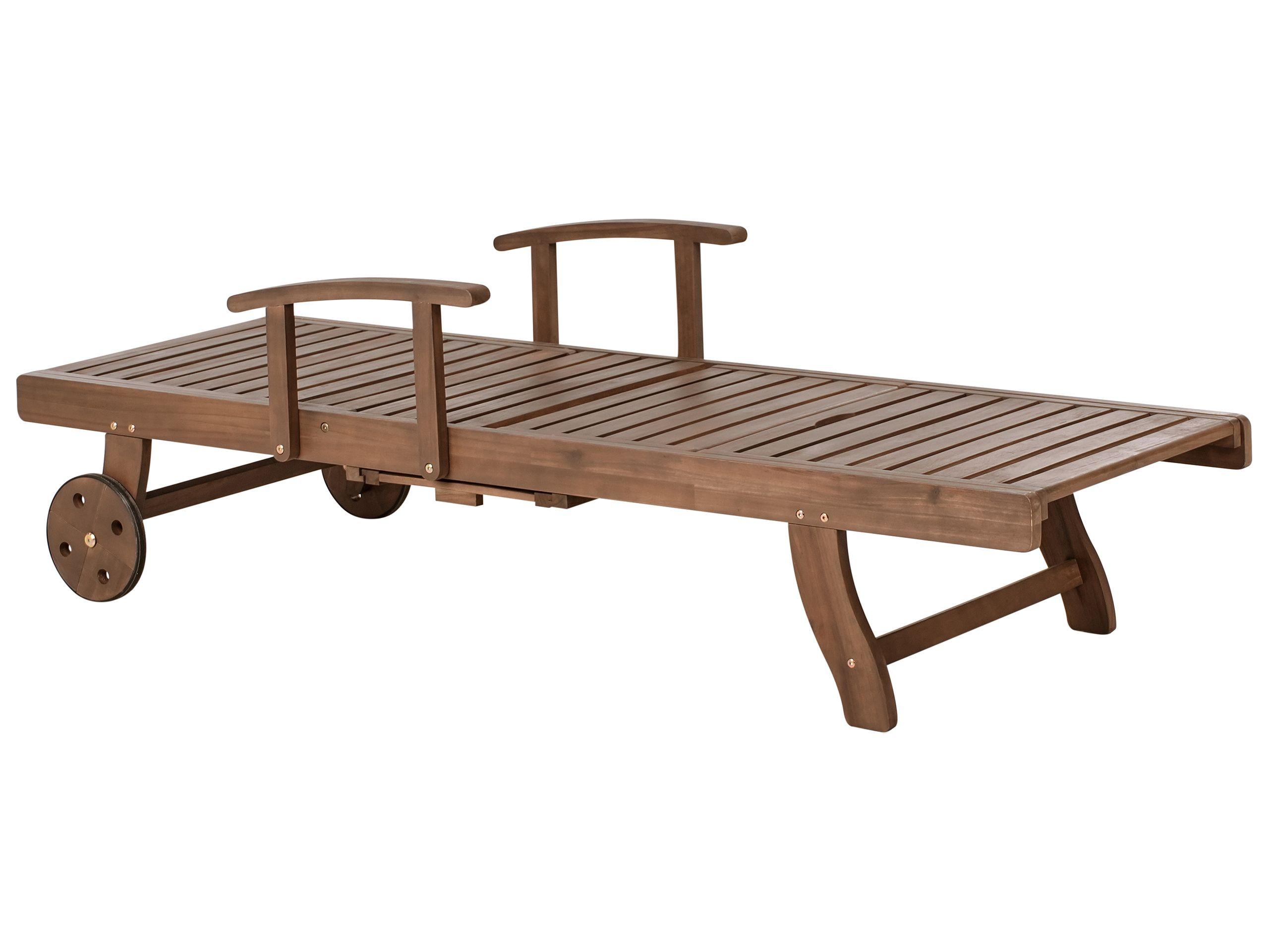 Beliani Lettino Prendisole en Legno d'acacia Rustico AMANTEA  