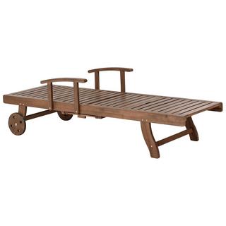 Beliani Lettino Prendisole en Legno d'acacia Rustico AMANTEA  