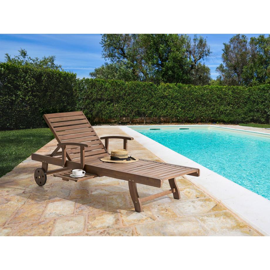 Beliani Sonnenliege aus Akazienholz  AMANTEA  