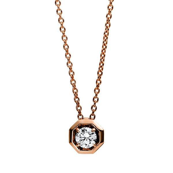 Collier 750/18k Rotgold Diamant 0.15ct. 42 Cm Unisex Gold 42cm