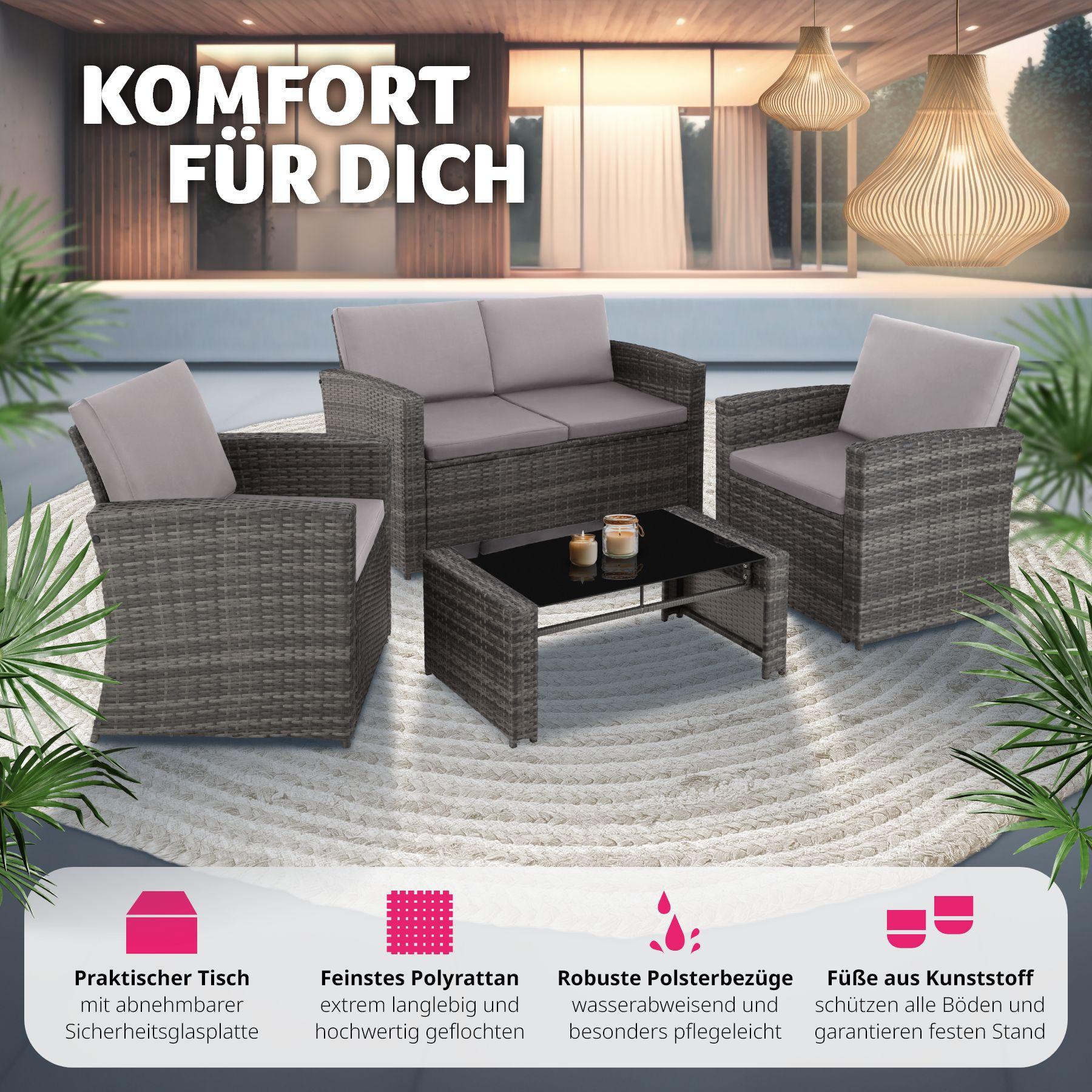 Tectake Rattan Lounge Lucca  