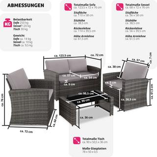 Tectake Rattan Lounge Lucca  