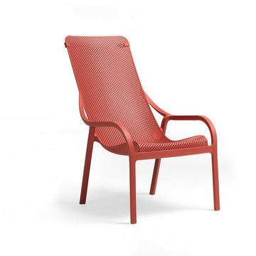 Chaise de jardin Net Lounge corail
