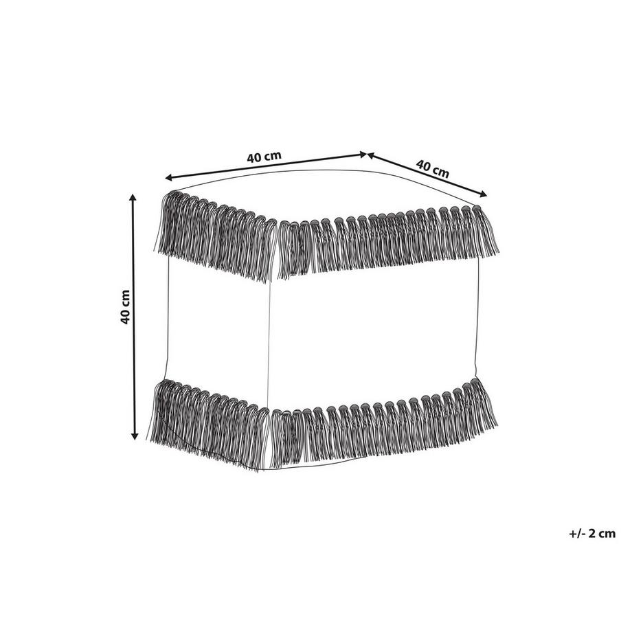 Beliani Pouf en Jute Boho ALUPOLA  