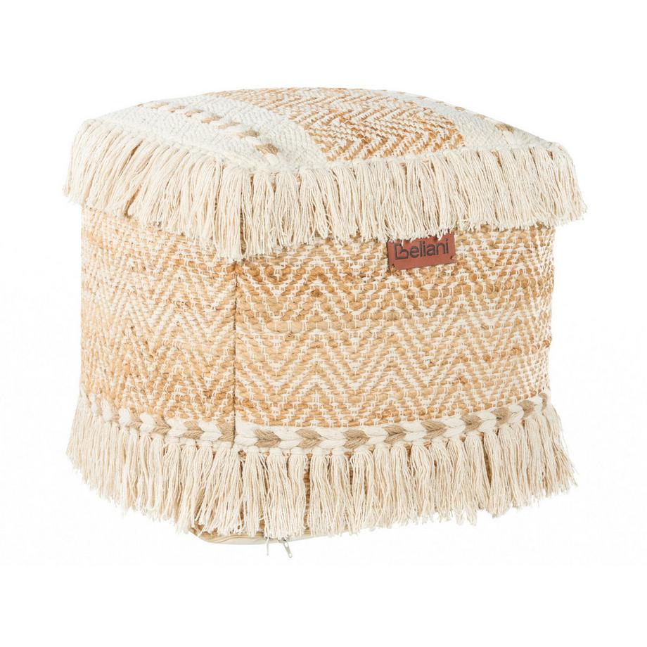 Beliani Pouf en Jute Boho ALUPOLA  
