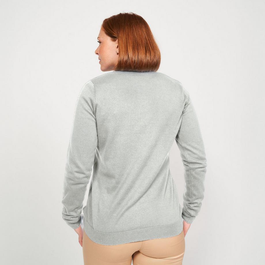 INESIS  Pull femme col V coton 