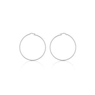 MUAU Schmuck  Creolen Weissgold 750 Runddraht 50mm 