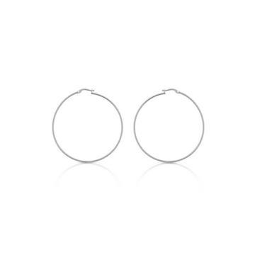 Creolen Weissgold 750 Runddraht 50mm