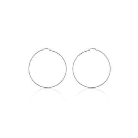 MUAU Schmuck  Creolen Weissgold 750 Runddraht 50mm 