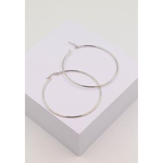 MUAU Schmuck  Creolen Weissgold 750 Runddraht 50mm 