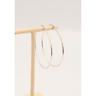 MUAU Schmuck  Creolen Weissgold 750 Runddraht 50mm 