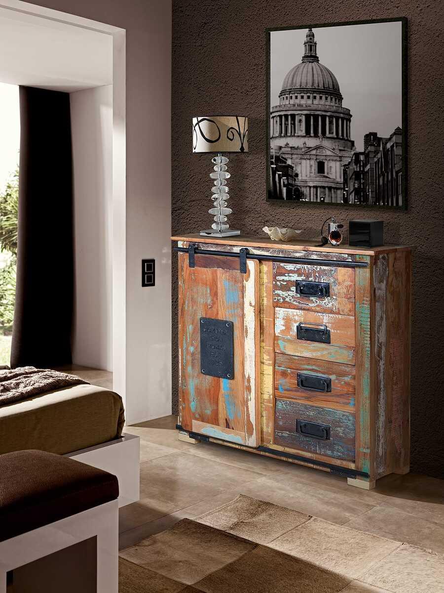 mutoni Sideboard Iria bois recyclé multicolore 80  