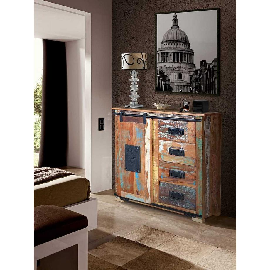 mutoni Sideboard Iria Holz recycelt multicolor 80  