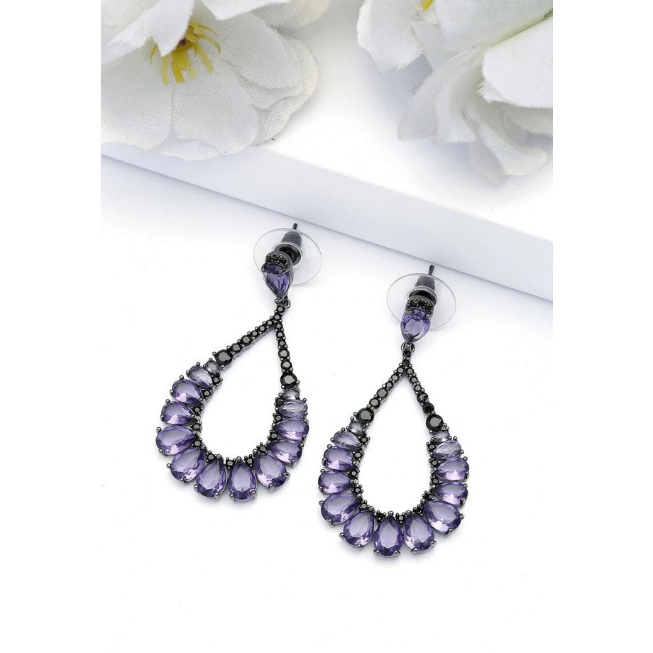 AVANT-GARDE PARIS  Dunkellila Tränentropfen-Ohrringe 