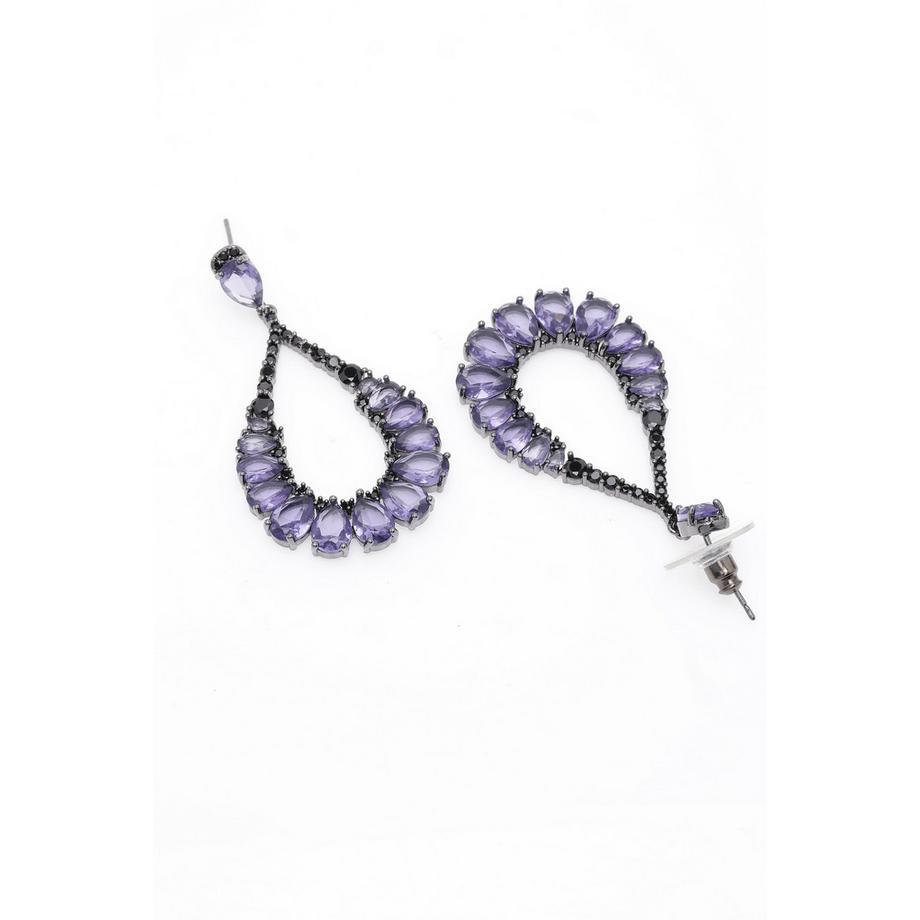 AVANT-GARDE PARIS  Dunkellila Tränentropfen-Ohrringe 