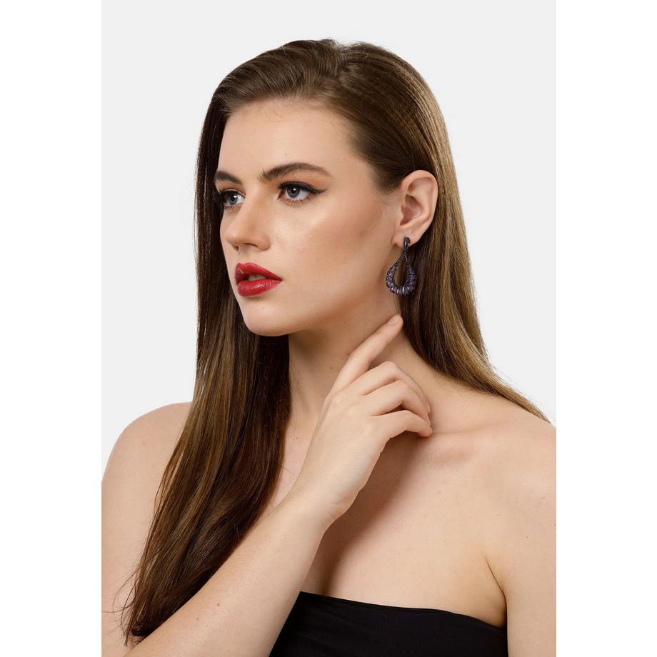 AVANT-GARDE PARIS  Dunkellila Tränentropfen-Ohrringe 