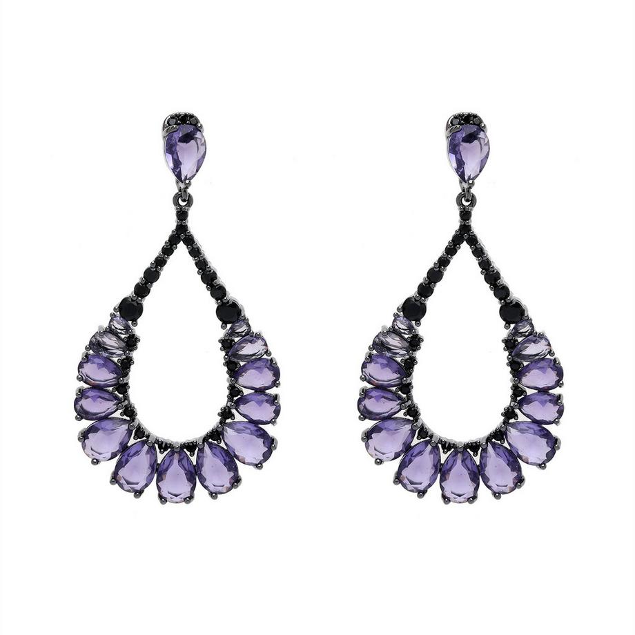 Dunkellila Tränentropfen-Ohrringe