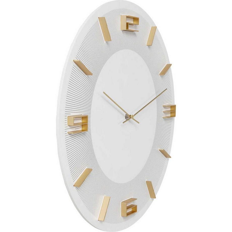 KARE Design Orologio da parete Leonardo bianco/oro  