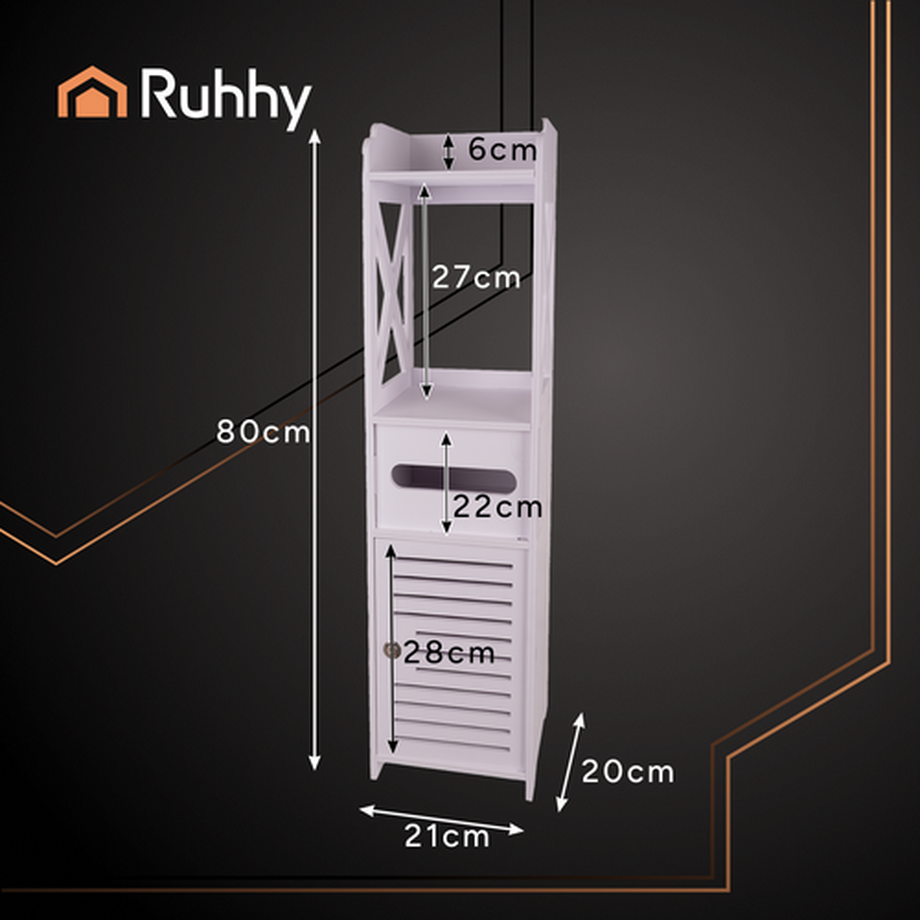 Northio Badezimmerschrank, wandmontiert,, 2 Ablagen  