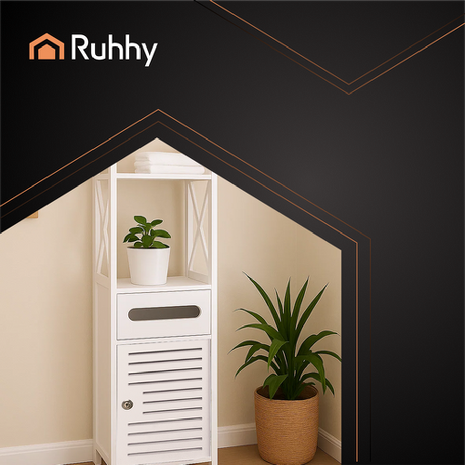 Northio Badezimmerschrank, wandmontiert,, 2 Ablagen  