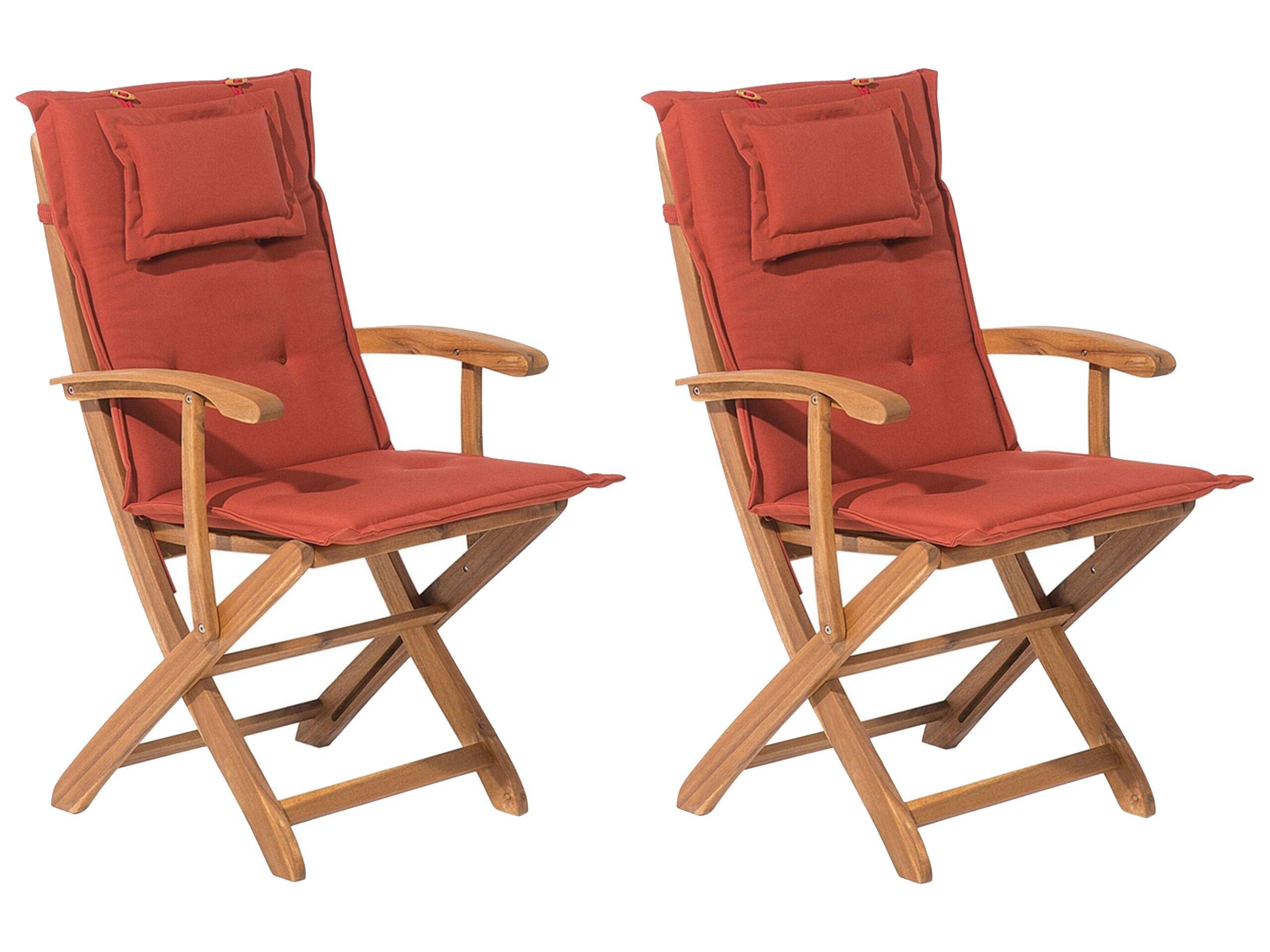 Beliani Lot de 2 chaises en Acacia Traditionnel MAUI  