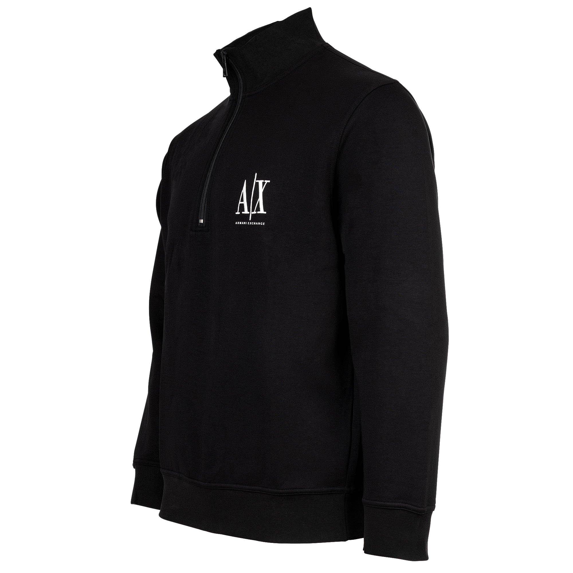 Armani Exchange Sweat-shirt confortable à col montant et quart de zip  