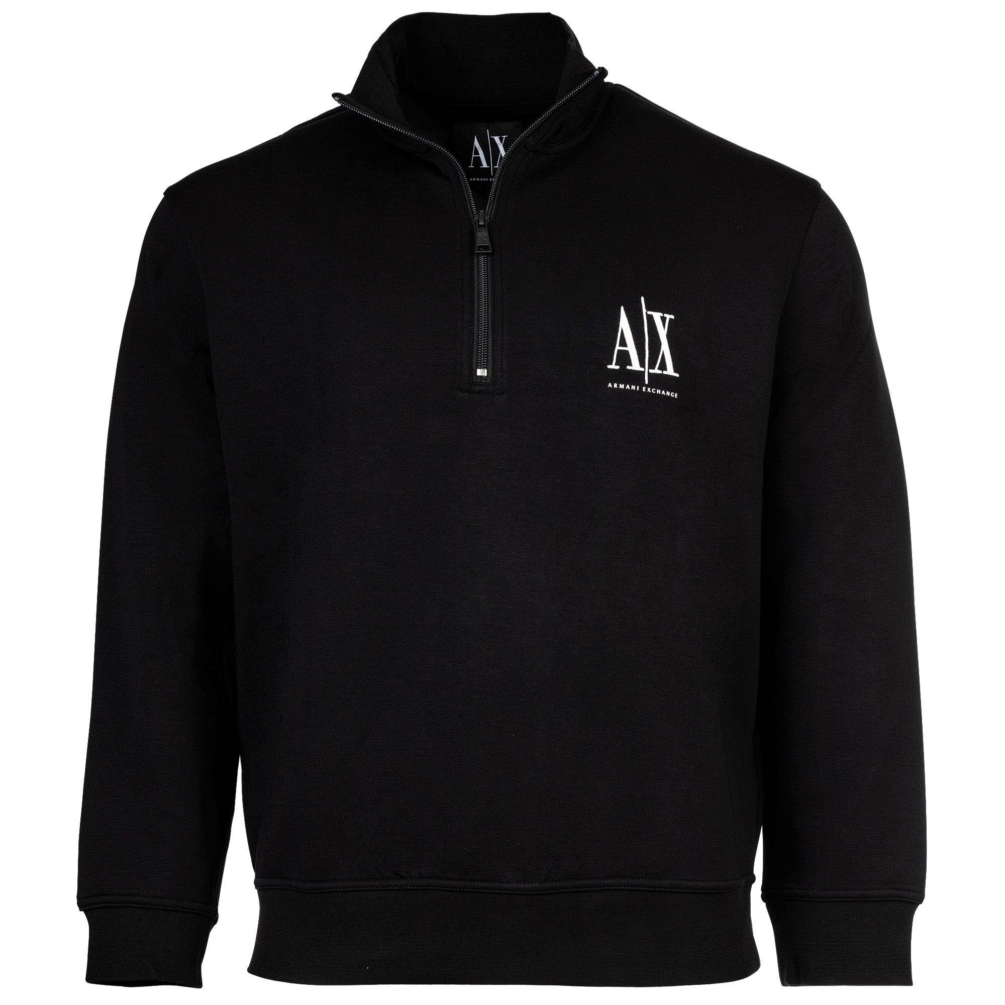 Armani Exchange Sweat-shirt confortable à col montant et quart de zip  