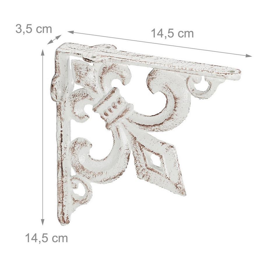 B2X 2x Regalträger mit französischer Lilie Gusseisen  